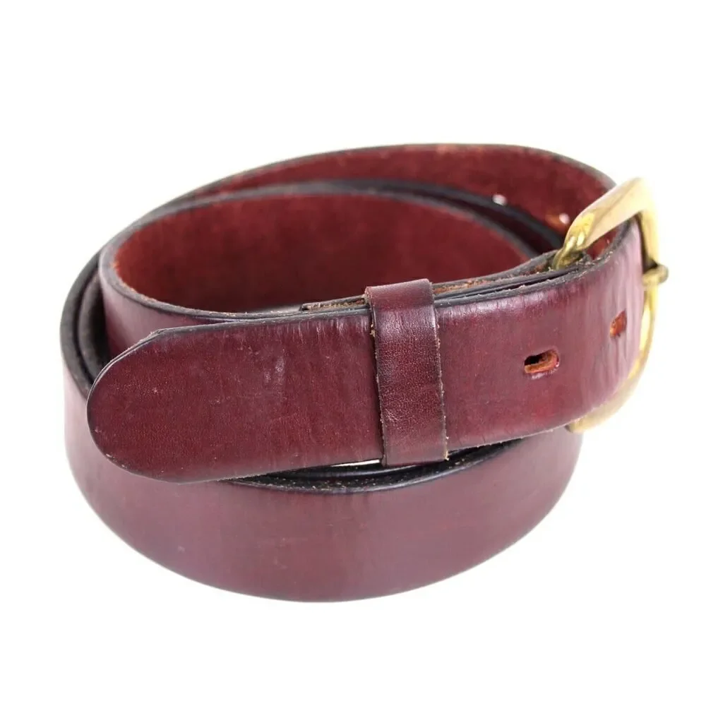 VTG DRUM DYED BROWN GENUINE LEATHER 1 1/4